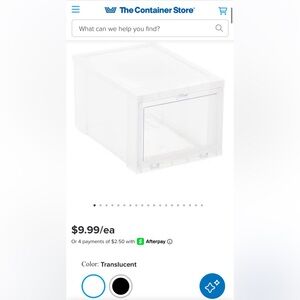 The Container Store Drop Front Shoe Box - Size Small